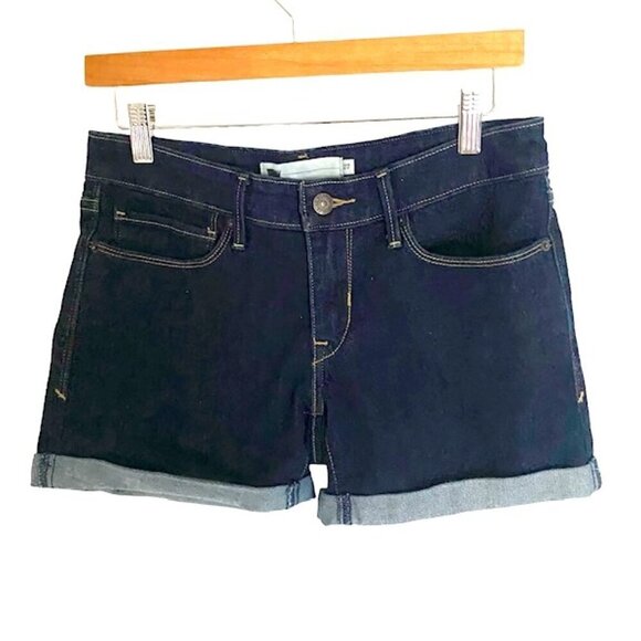 Levi's Dark Wash Cuffed Jean Shorts 27 - Picture 1 of 4